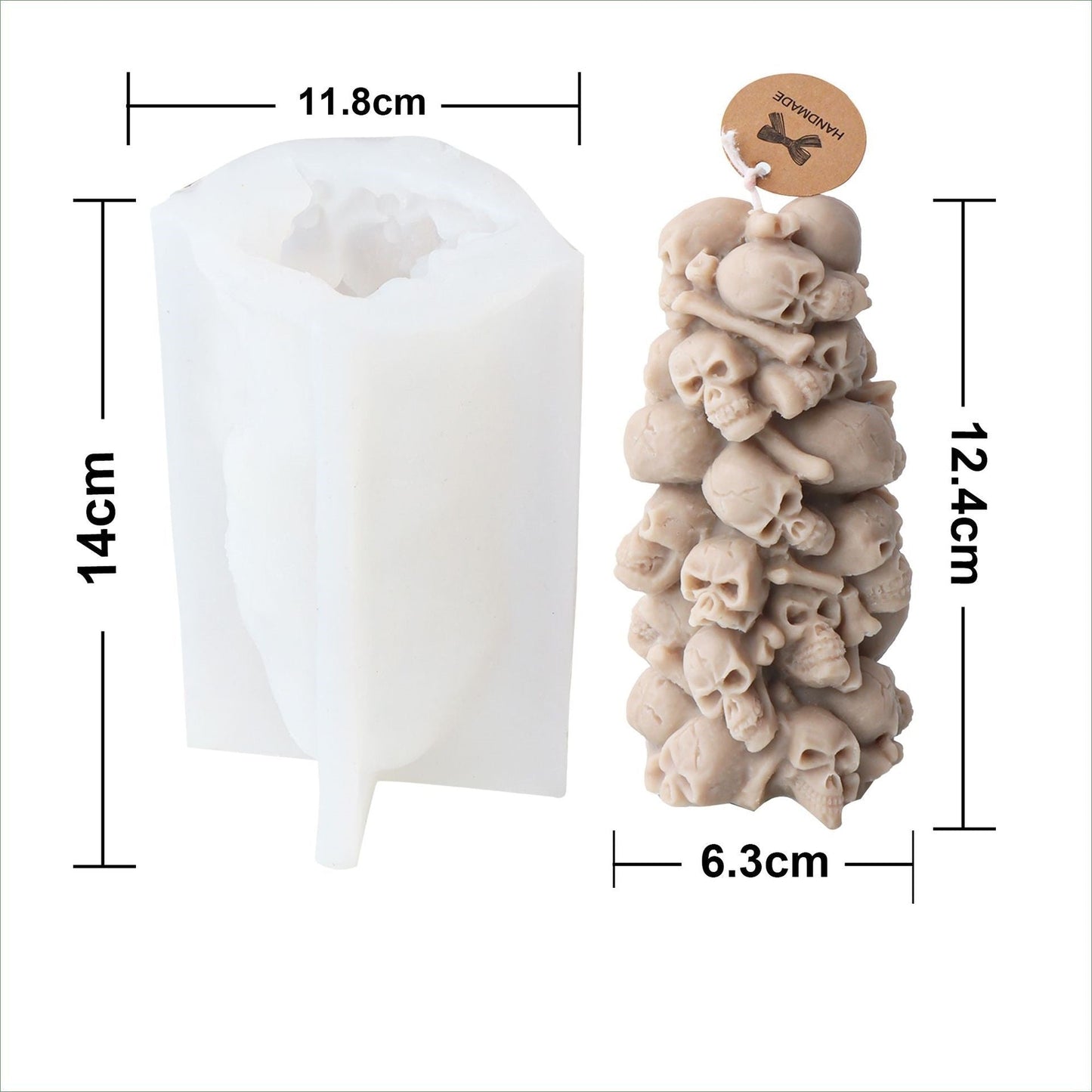 Skull Tower Candle Mold