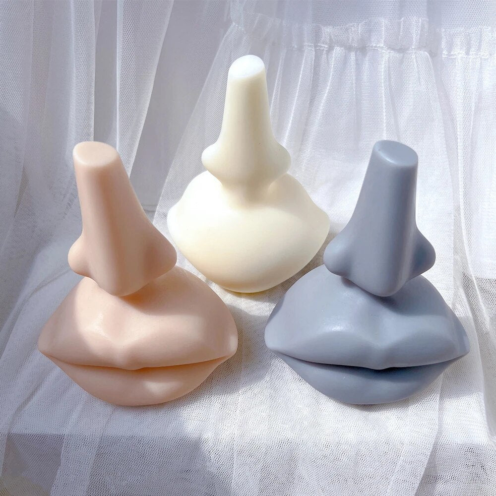 Facial Features Lip Nose Candle Mold