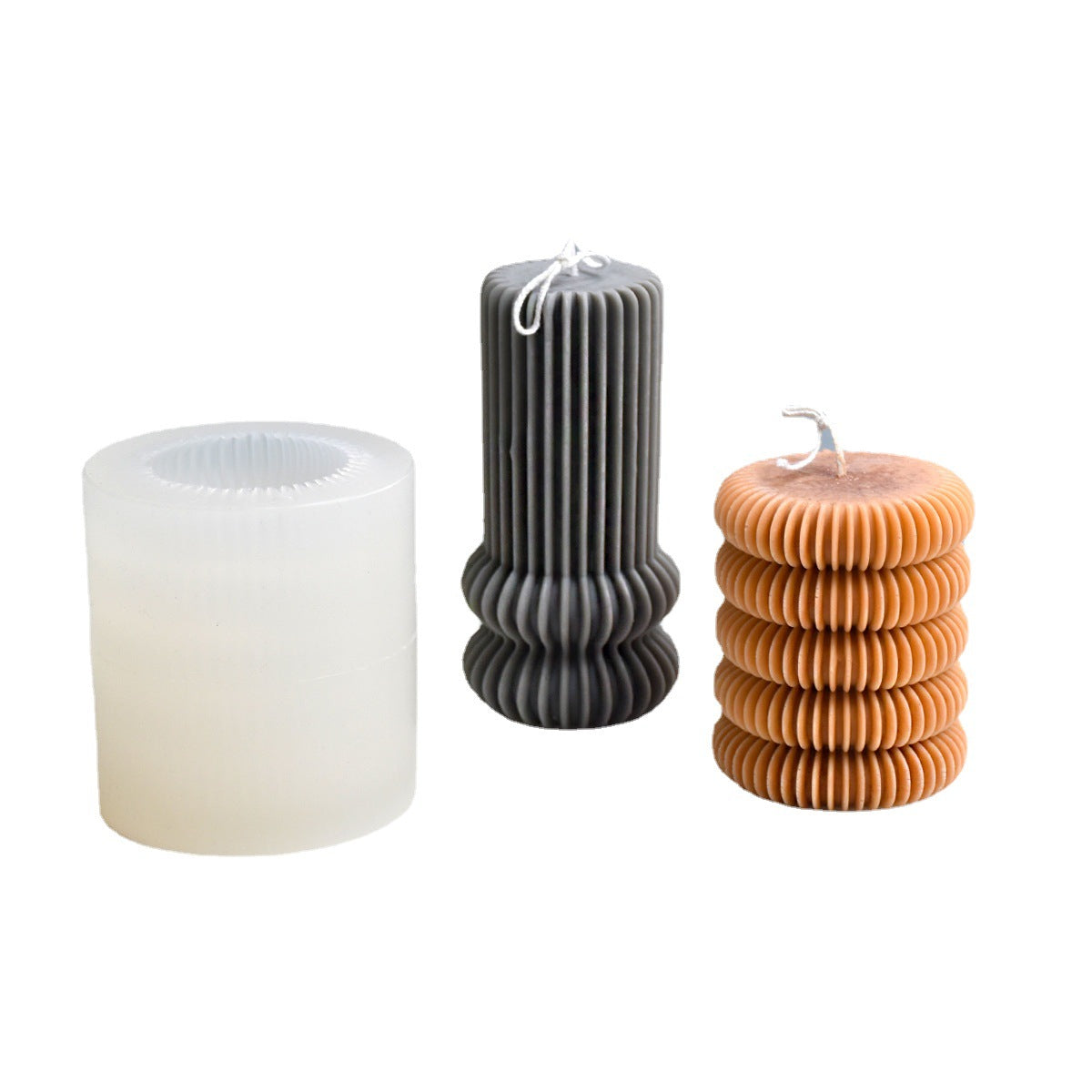 Craft Elegant Striped Candles: DIY Striped Column Candle Silicone Mold Candles molds
