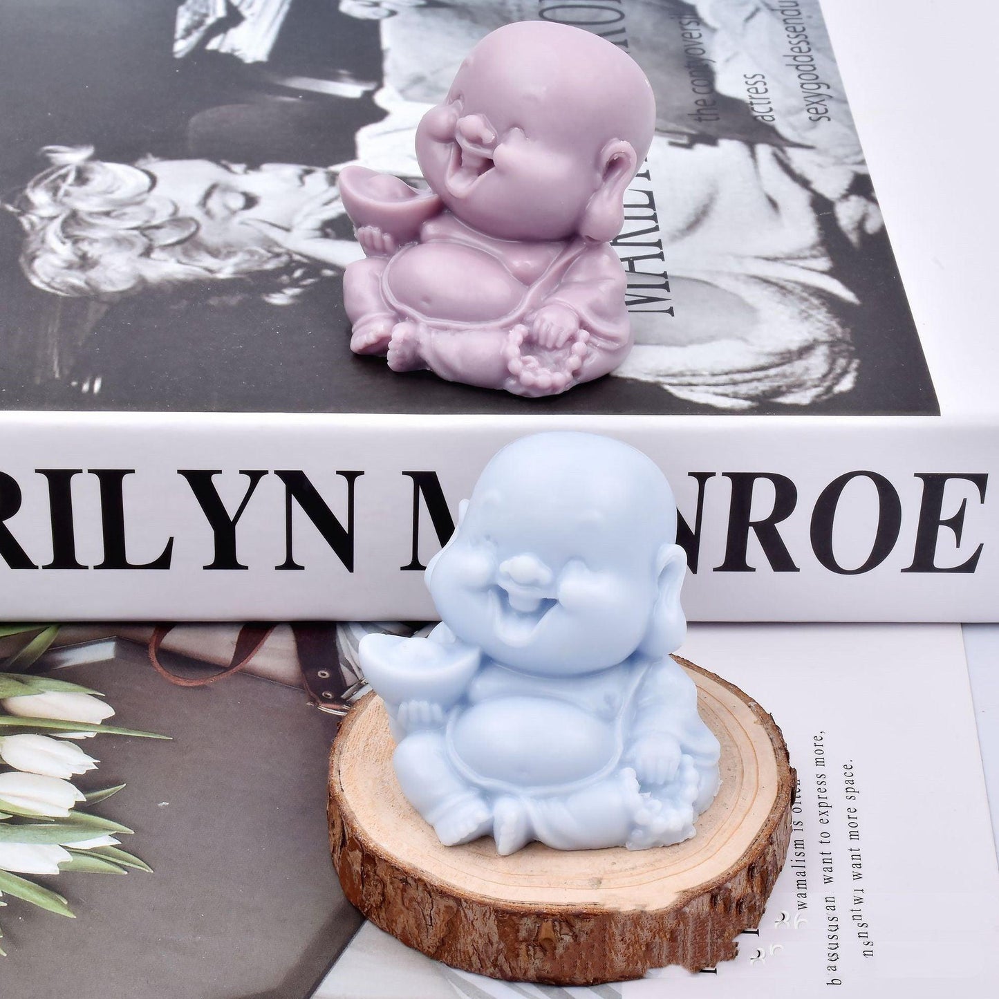 Cute Bald Little Monk Candle Mold Candles molds