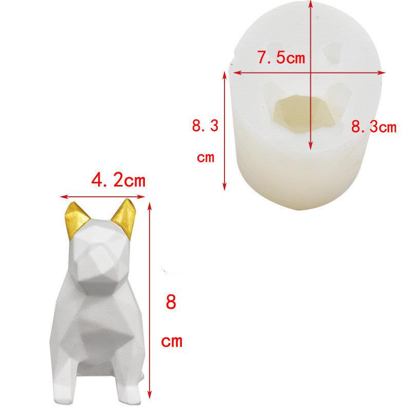 Geometric dog silicone Candle mold Candles molds