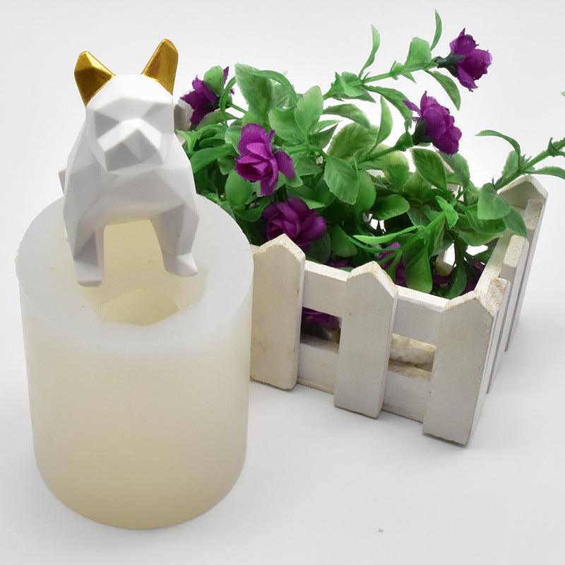 Geometric dog silicone Candle mold Candles molds
