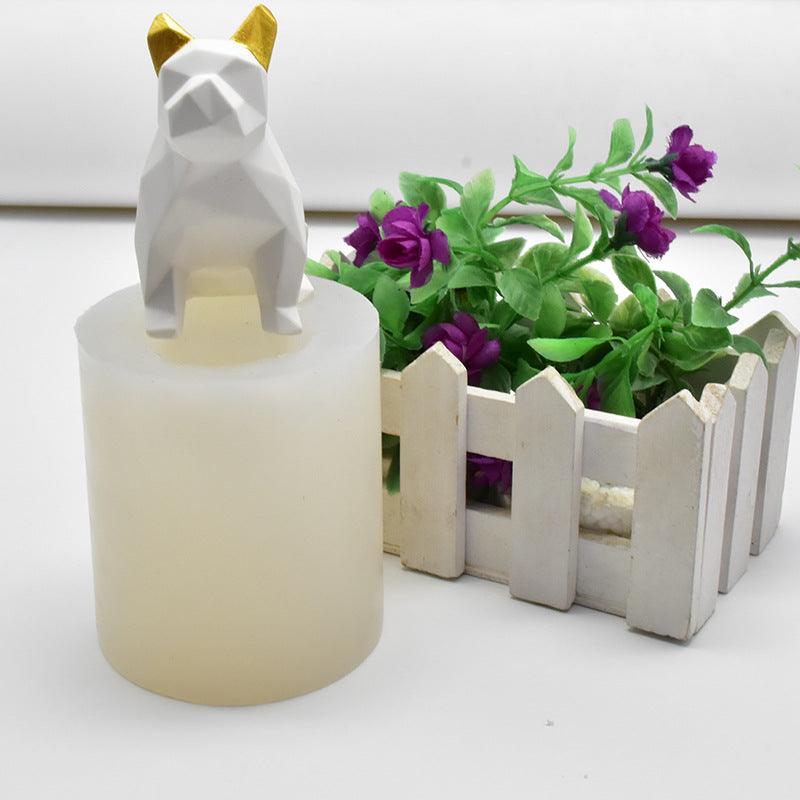 Geometric dog silicone Candle mold Candles molds