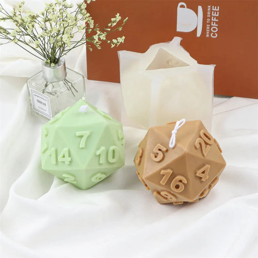 Polyhedral Dice Candle Molds Silicone