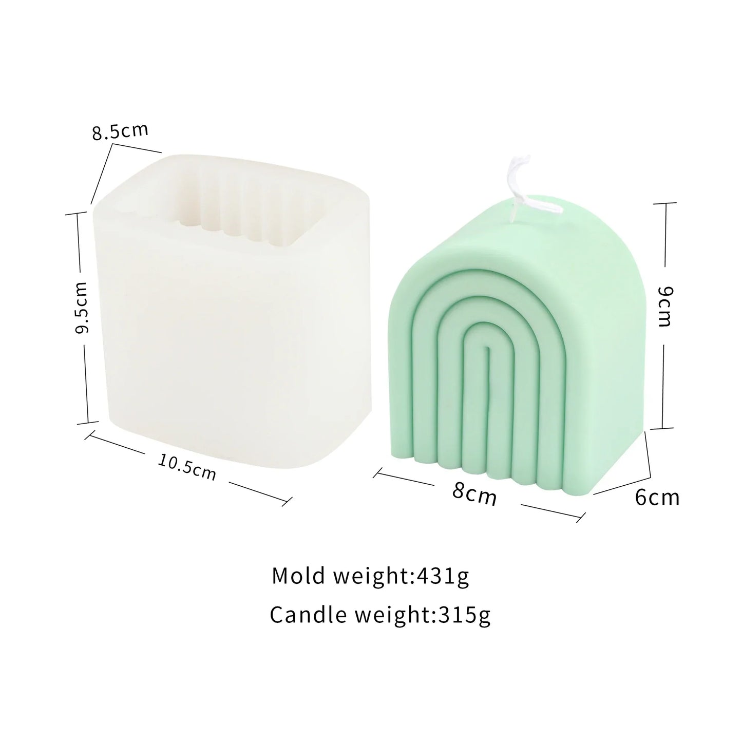Rainbow Arch Candle Mold