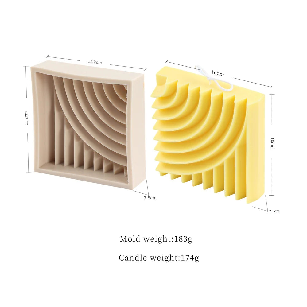 Funny Wiggly Striated Bowl Candle Silicone Mold
