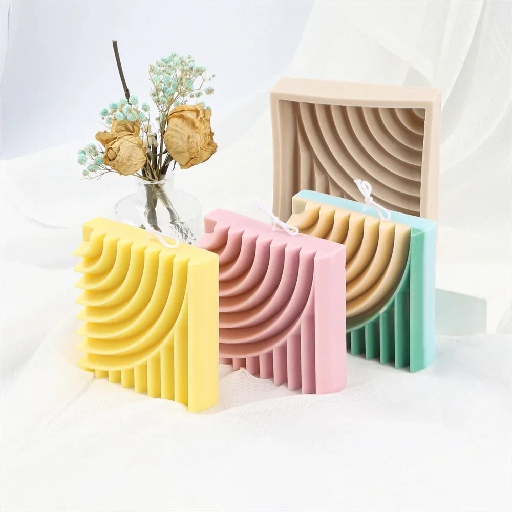 Funny Wiggly Striated Bowl Candle Silicone Mold