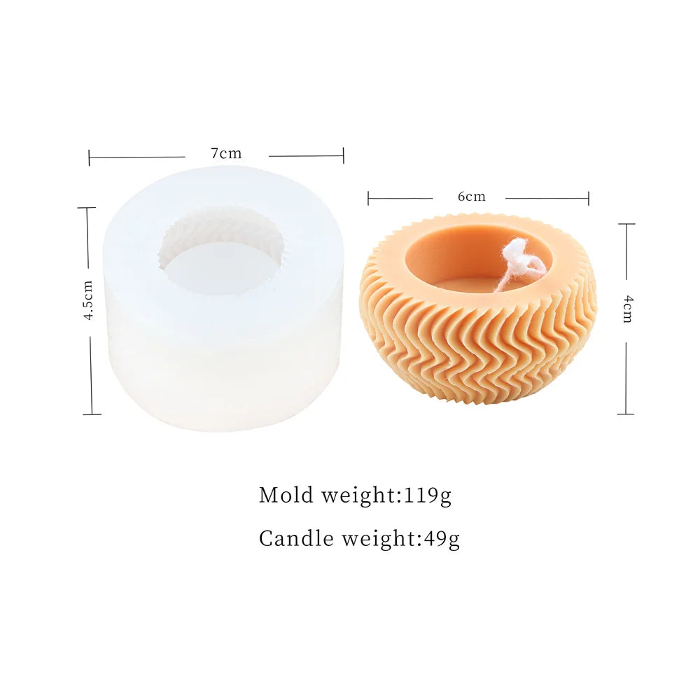 Funny Wiggly Striated Bowl Candle Silicone Mold