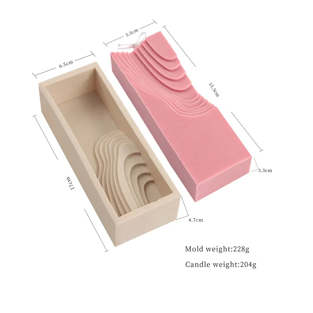 Funny Wiggly Striated Bowl Candle Silicone Mold