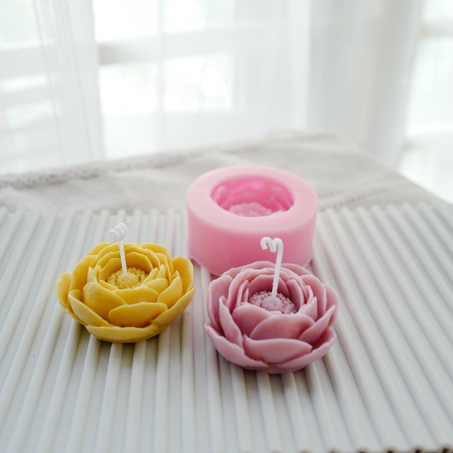 Large Silicone Mold for Handmade Peony Lotus Candles & Soaps Candles molds