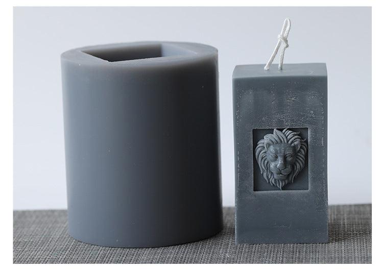 Lion Face Pillar Lion Head Candle Mold European Retro Style Candles molds
