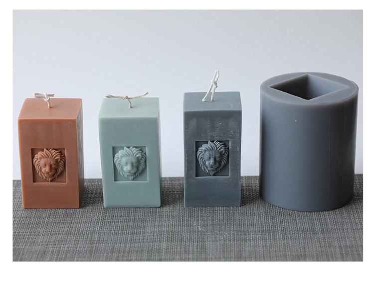 Lion Face Pillar Lion Head Candle Mold European Retro Style Candles molds