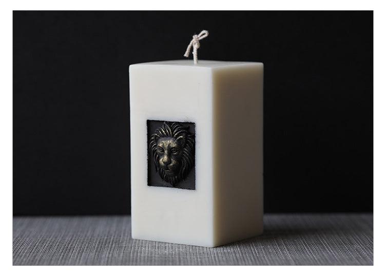 Lion Face Pillar Lion Head Candle Mold European Retro Style Candles molds