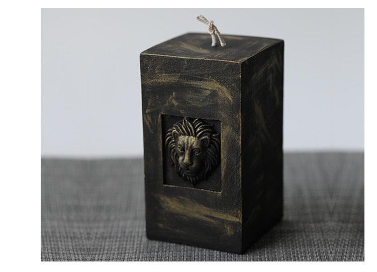 Lion Face Pillar Lion Head Candle Mold European Retro Style Candles molds