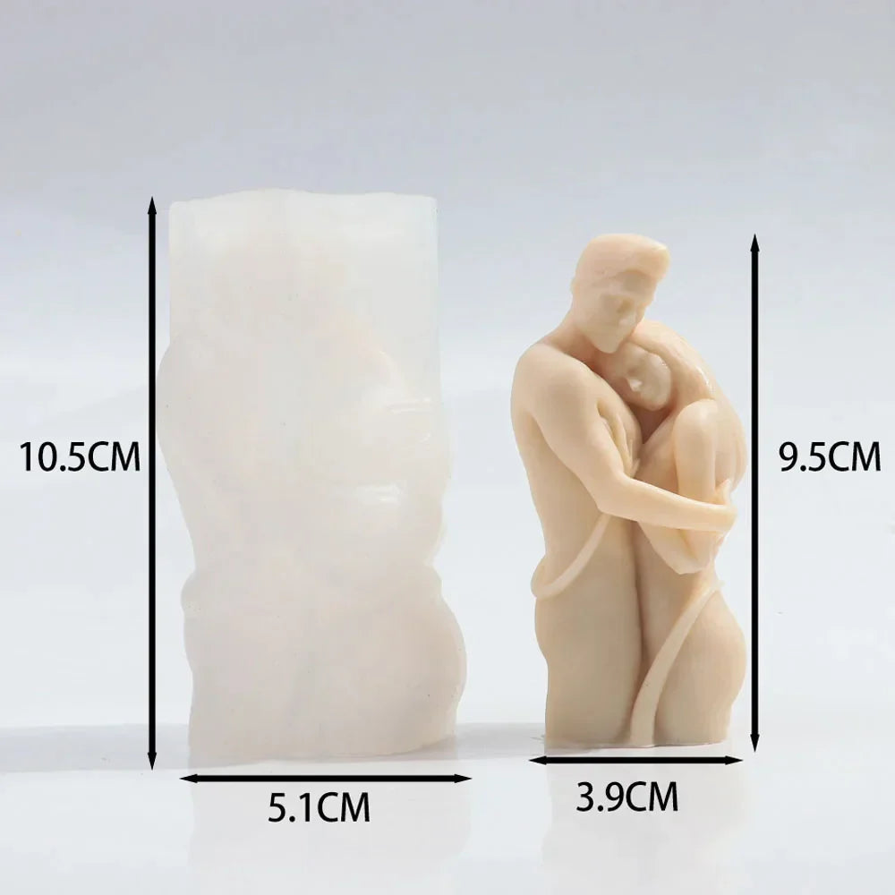 Embrace Lovers Portrait Candle Mold Silicone