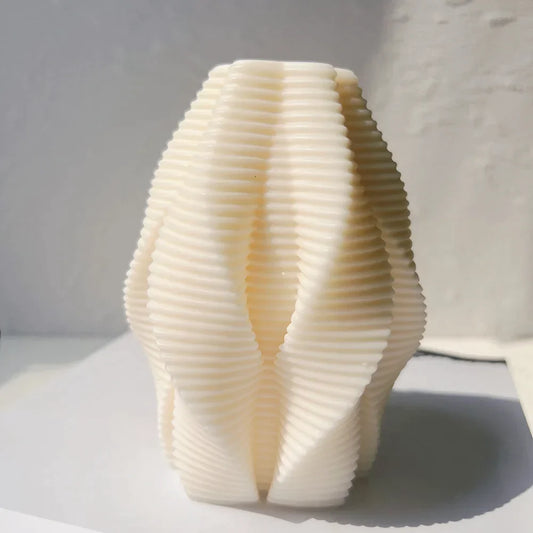 Ribbed Swirl Silicone Candle Mold