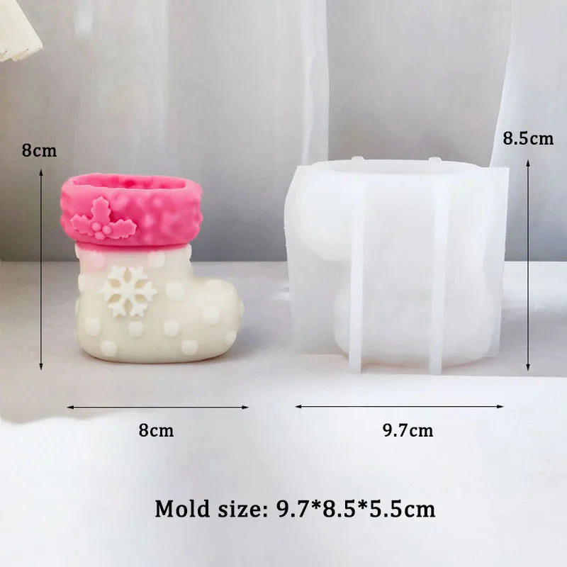 Festive Christmas Boot Candle Mold