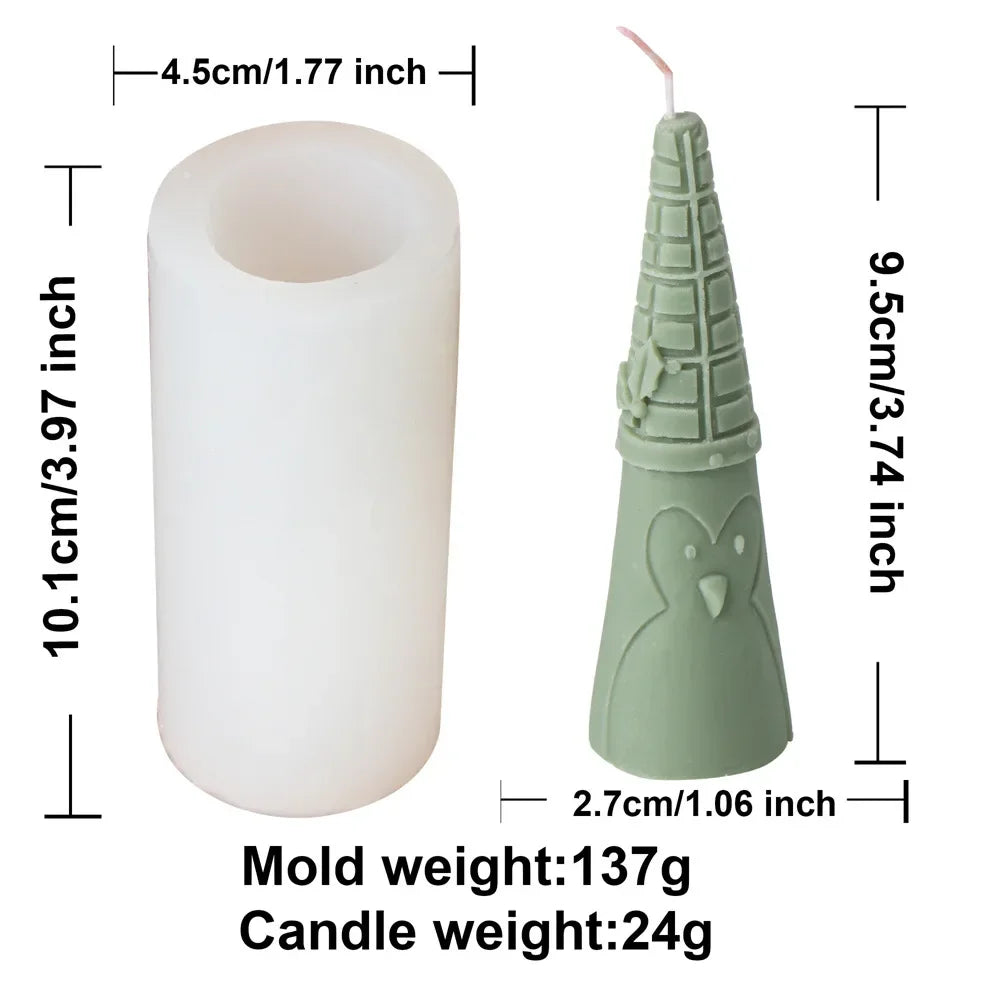 Long Hat Christmas Silicone Candle Molds