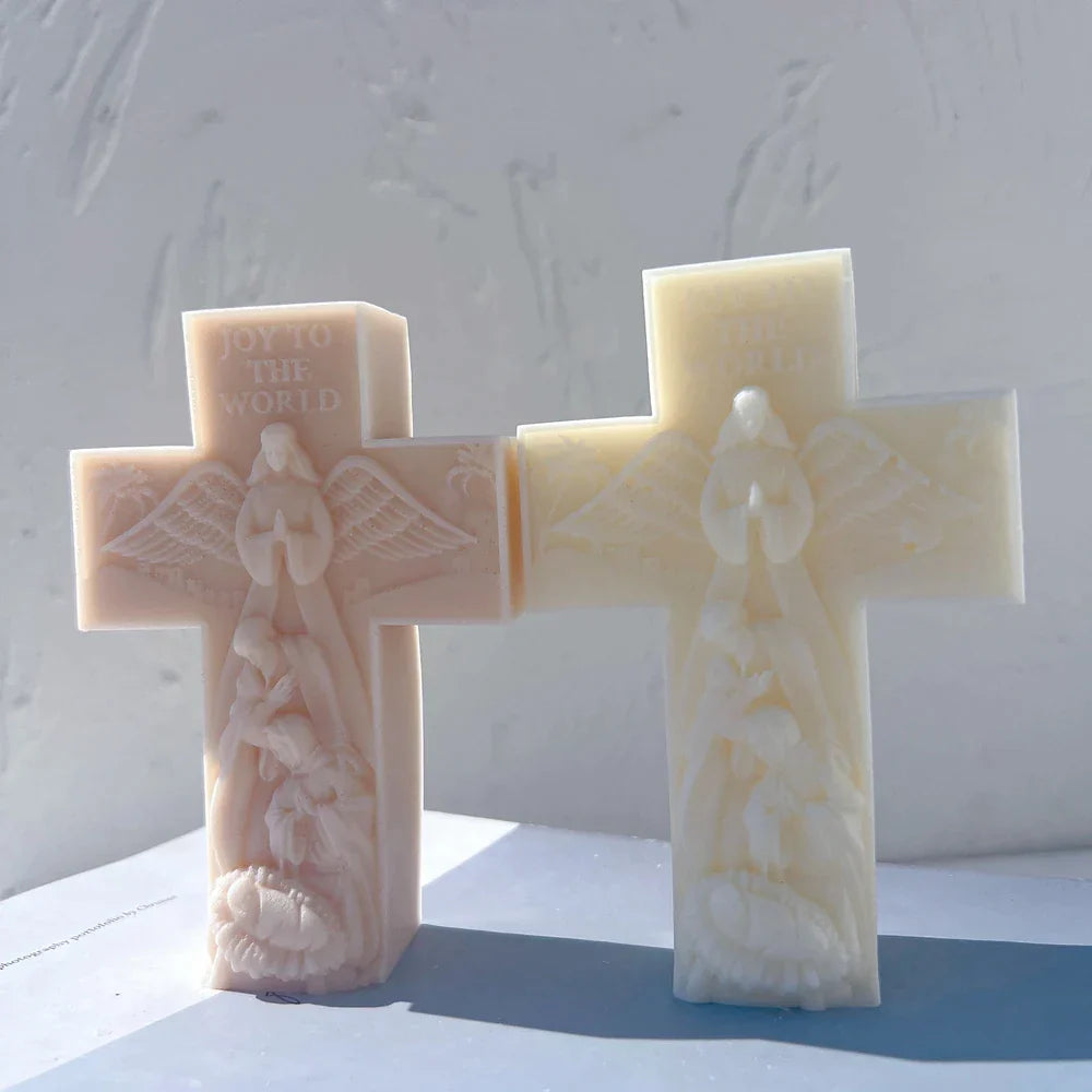 Holy Family Cross Candle Mold Silicone