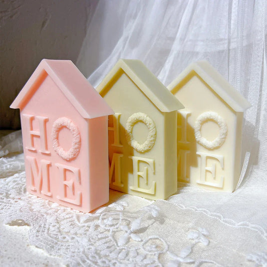 House Shape Christmas Home Letter Candle Molds