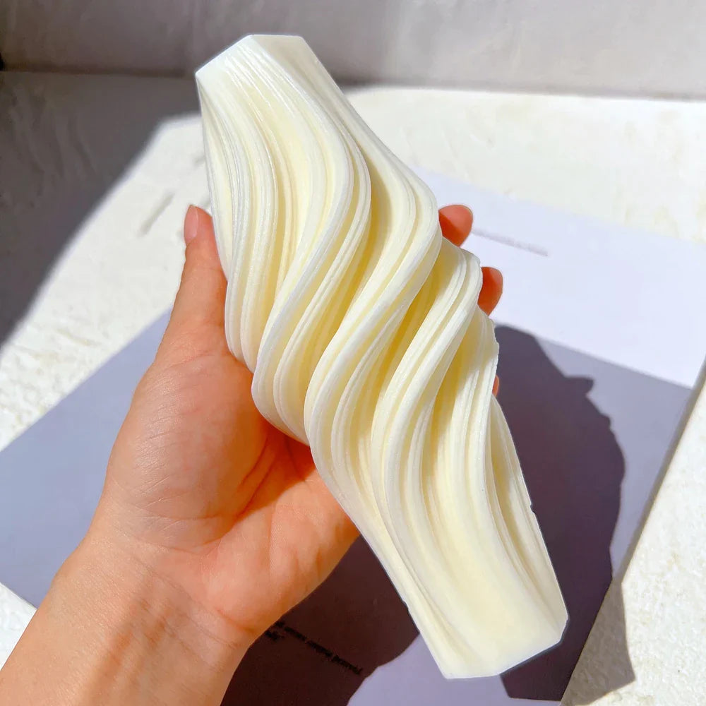 Wave Pillar Swirl Candle Silicone Mold