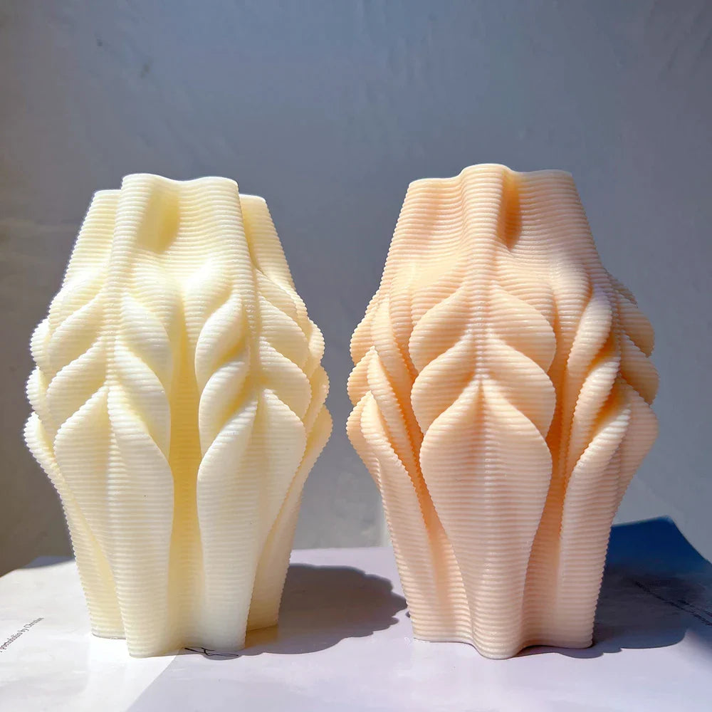 Geometric Wave Twirl Silicone Candle Mold