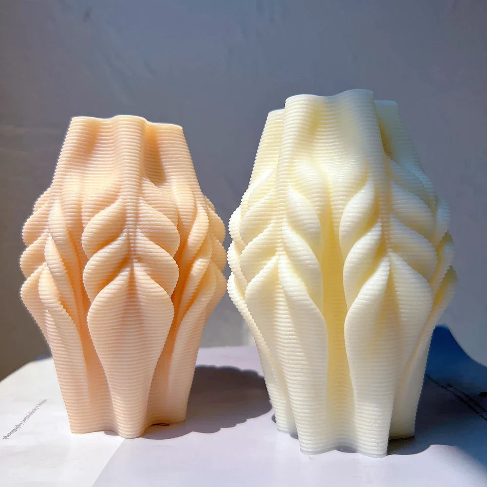 Geometric Wave Twirl Silicone Candle Mold