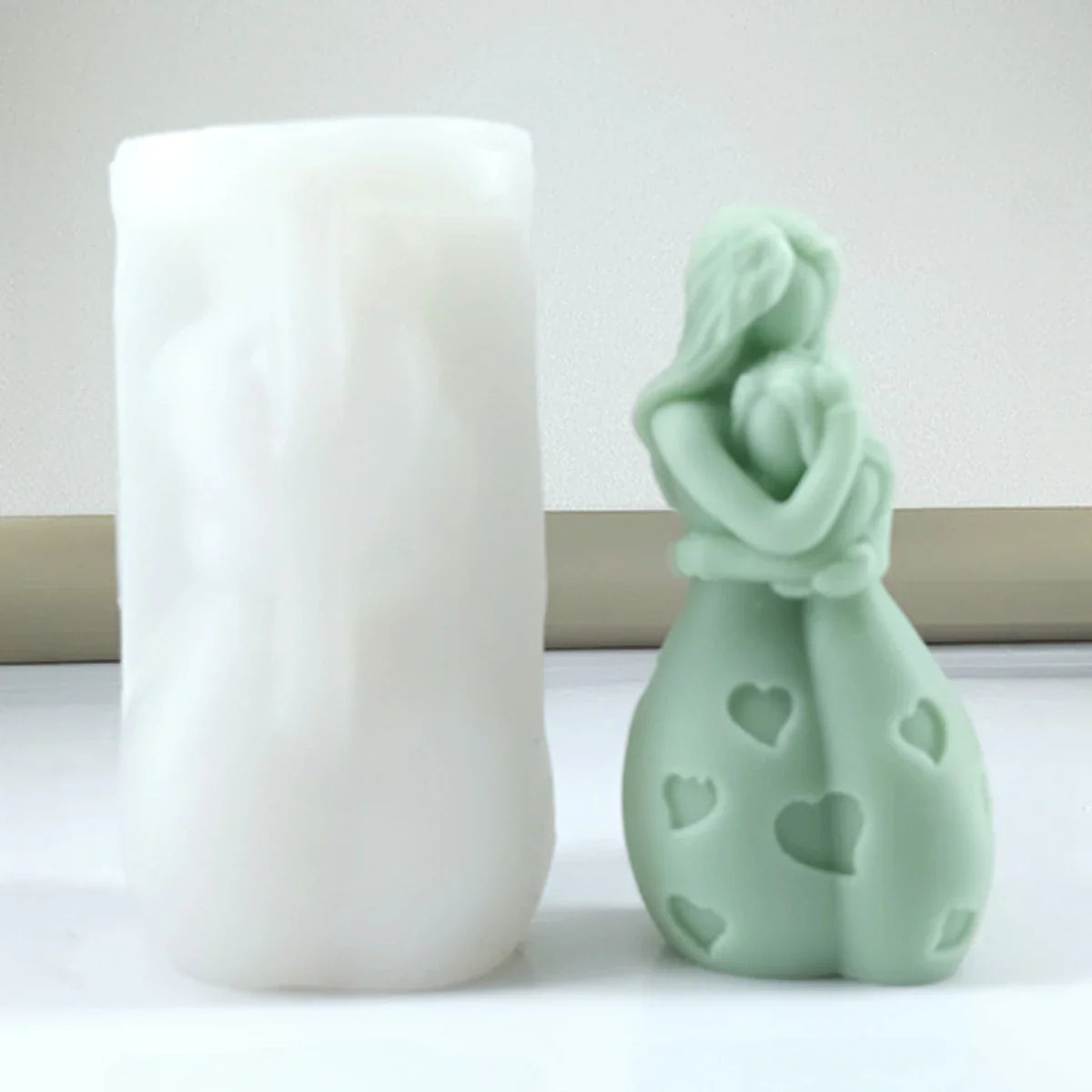 Mother Hugging Child Candle Silicone Mold