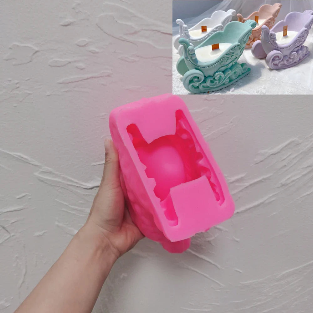 Christmas Sleigh Silicone Candle Vessel Mold
