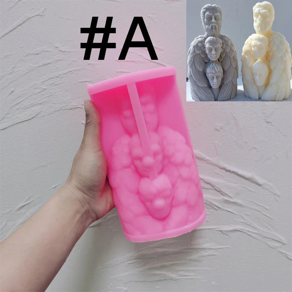Three-Headed Male and Female Body Candle Mold