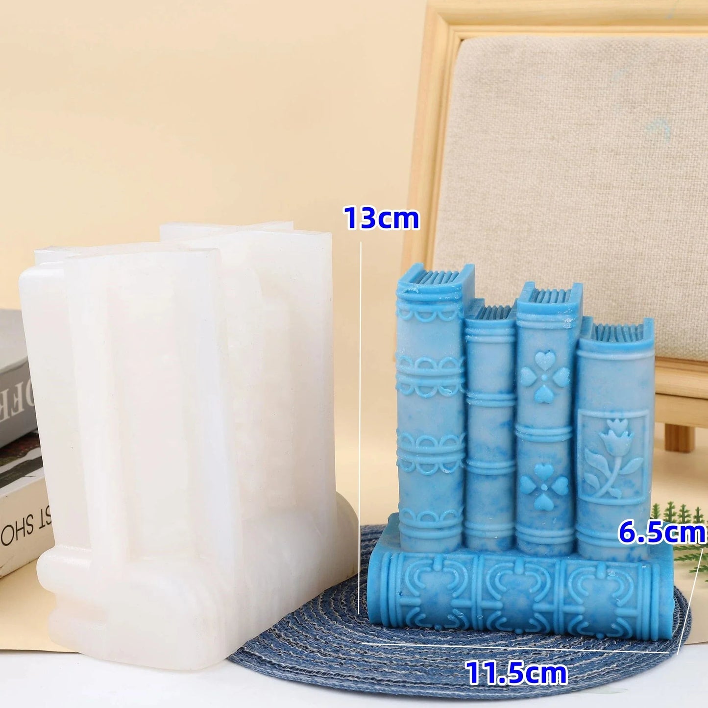 Bookstack Slicone Candle Mold