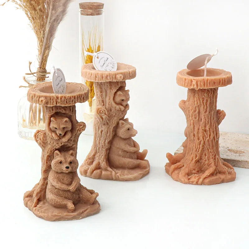 Stump Bear Silicone Candle Mold