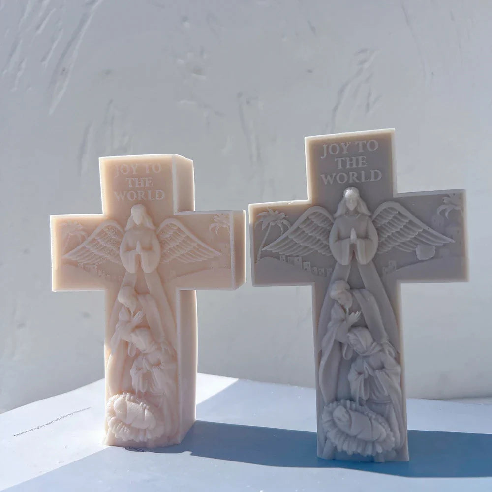 Holy Family Cross Candle Mold Silicone