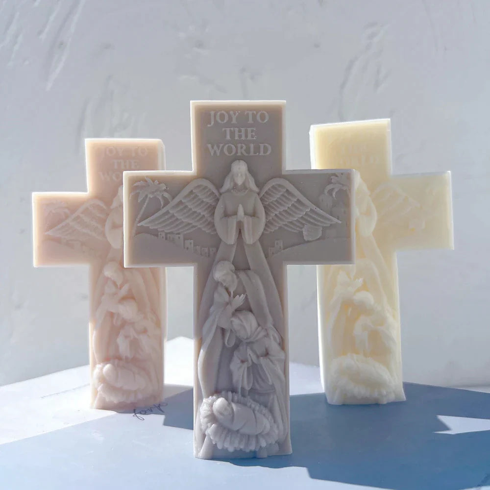 Holy Family Cross Candle Mold Silicone