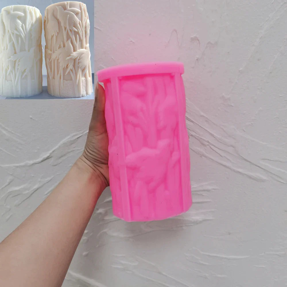 Bird Pillar Candle Mold Silicone