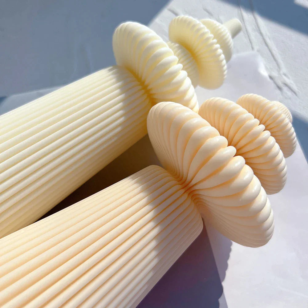 Cylindrical Striped Pillar Candle Mold