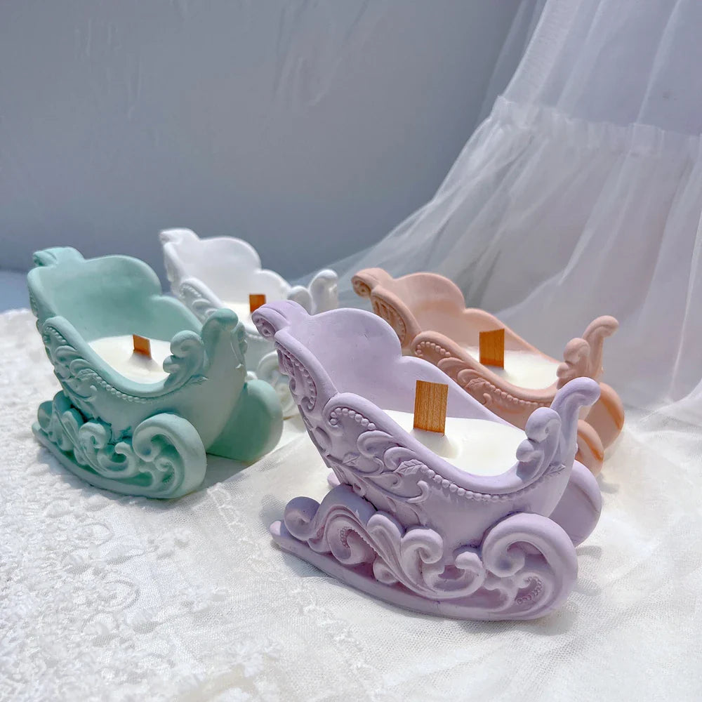 Christmas Sleigh Silicone Candle Vessel Mold
