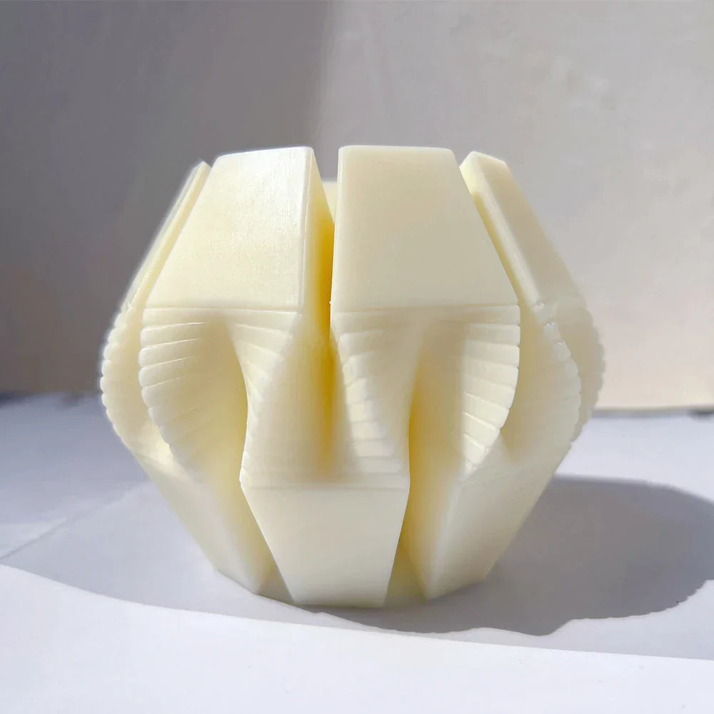 Geometric Wave Twirl Candle Silicone Mold