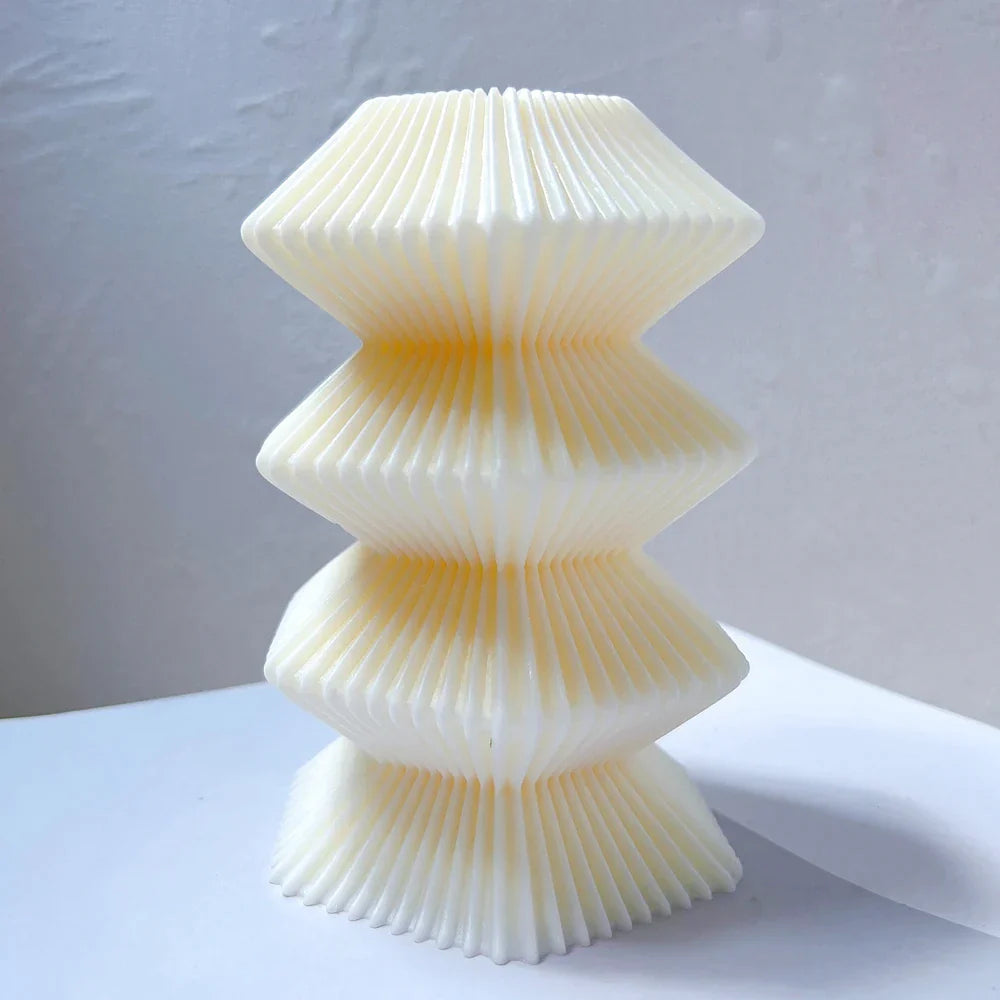 Hexagon Ribbed Pillar Silicone Candle Mold