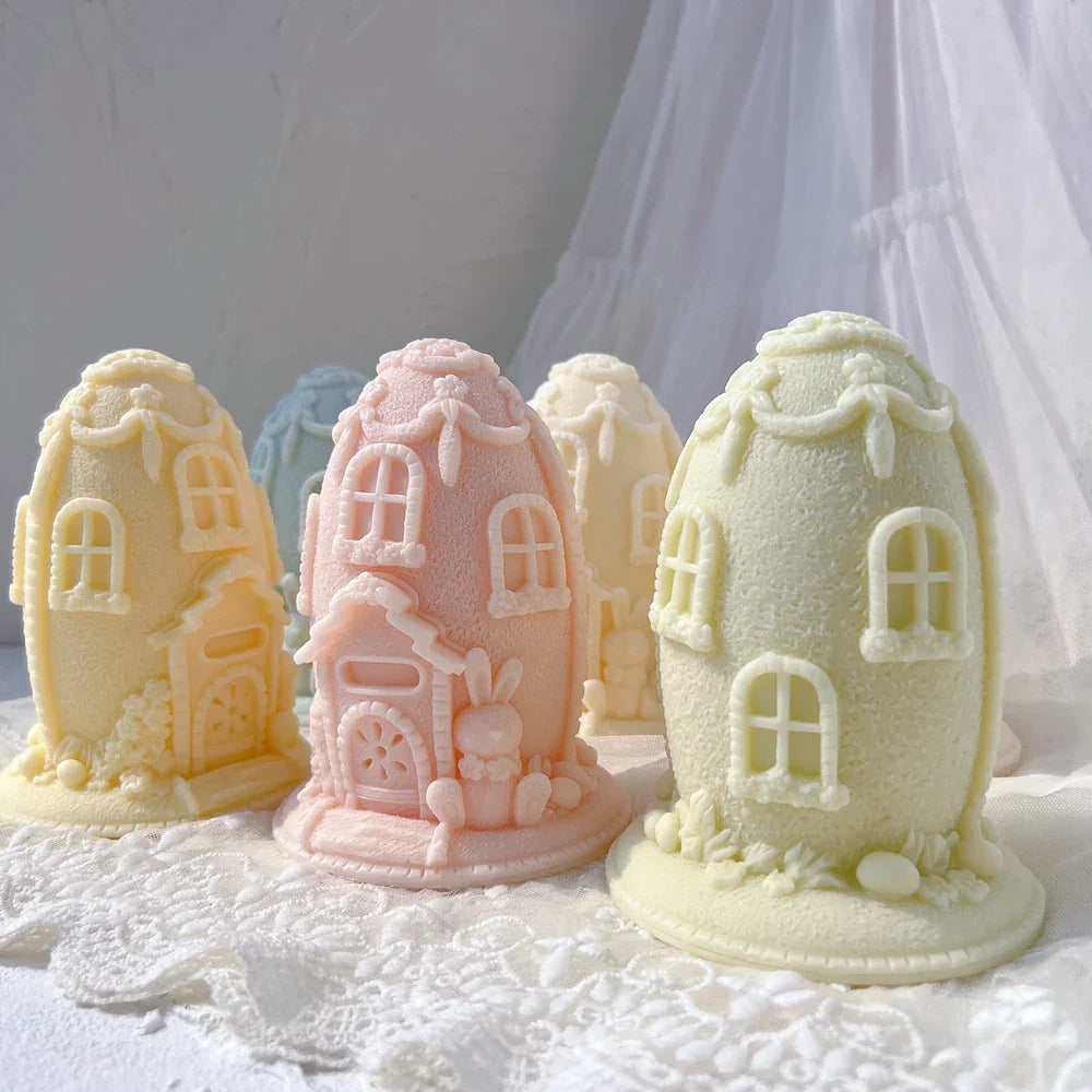 Easter Egg House Candle Silicone Mold