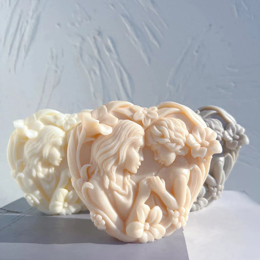 Greek Figurine Mother With Baby Silicone Candle Mold