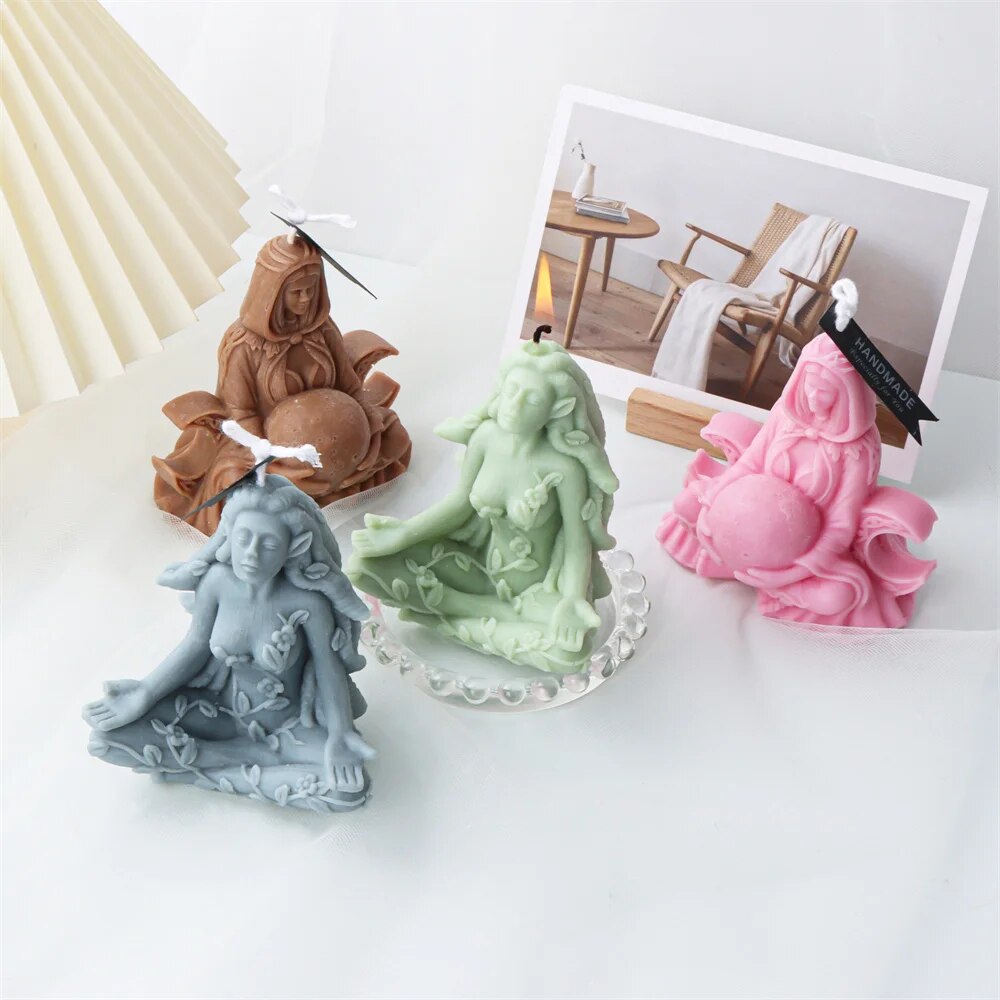Triple Moon Goddess Cerridwen Candle Mold