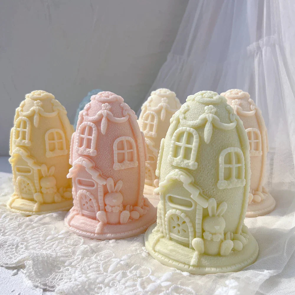 Easter Egg House Candle Silicone Mold