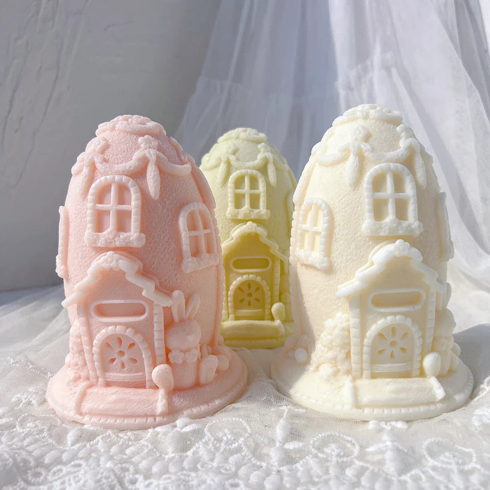 Easter Egg House Candle Silicone Mold