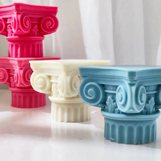 Large Roman Pillar Candle Mold Classic Corinthian