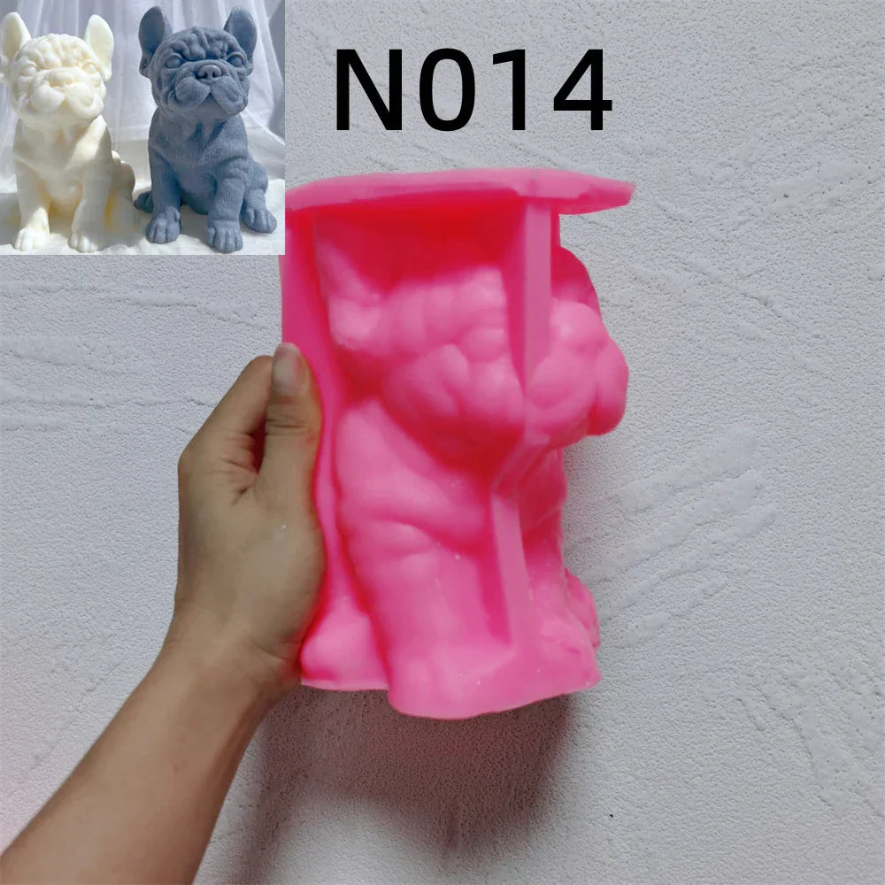 French Bulldog Candle Mold Silicone
