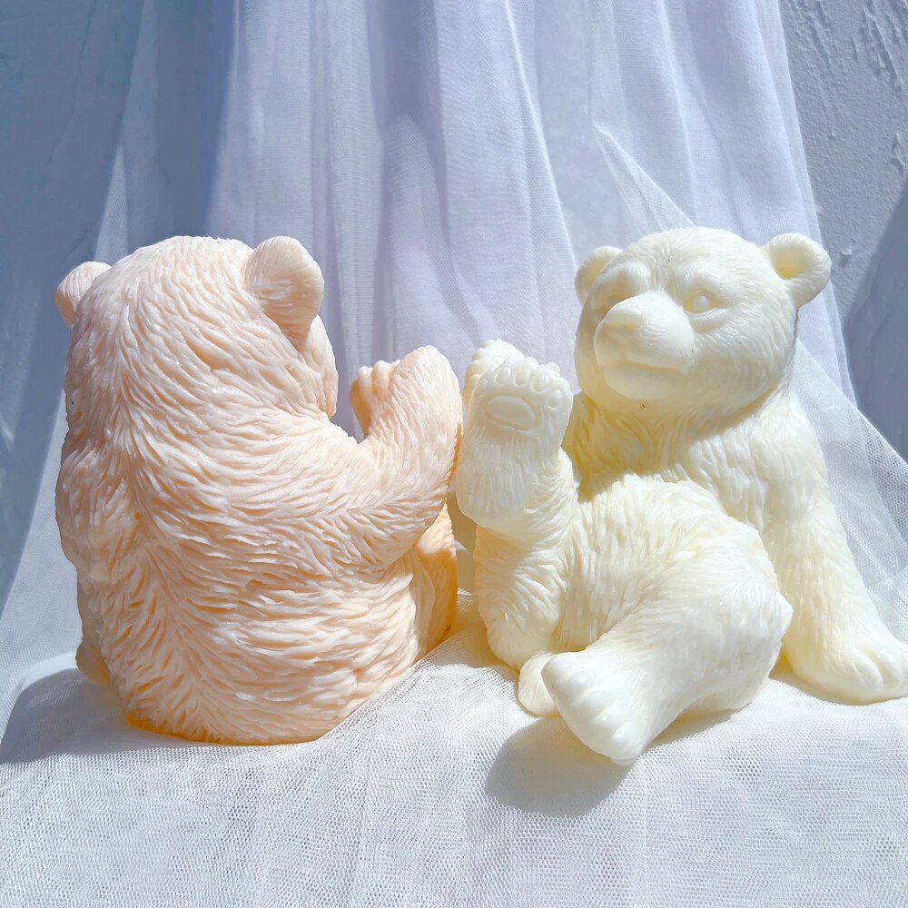 Cute White Bear Candle Silicone Mold
