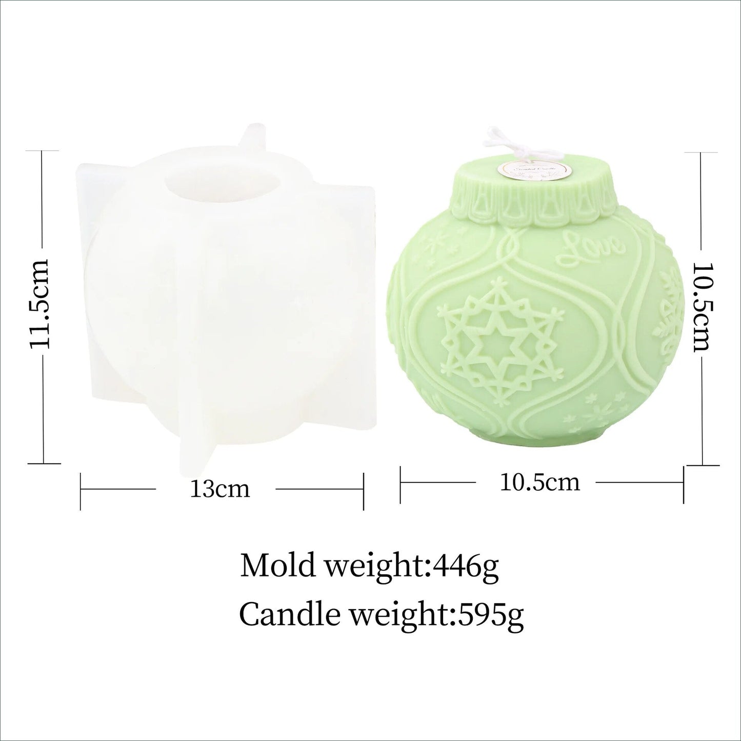 Christmas Bauble Candle Mold