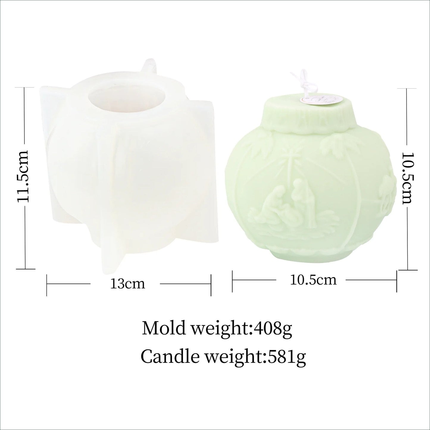 Christmas Bauble Candle Mold