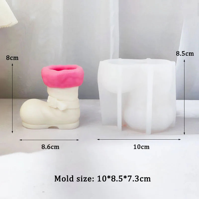 Festive Christmas Boot Candle Mold